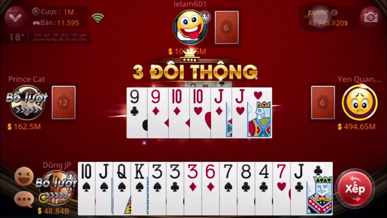 Bí quyết chiến thắng Tiến lên miền nam (bàn 4) tại cổng game Gemwin