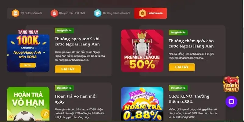 Khuyến mãi XO88 hấp dẫn, nhận thưởng dễ dàng mỗi ngày 6 Khuyến mãi XO88 hấp dẫn, nhận thưởng dễ dàng mỗi ngày