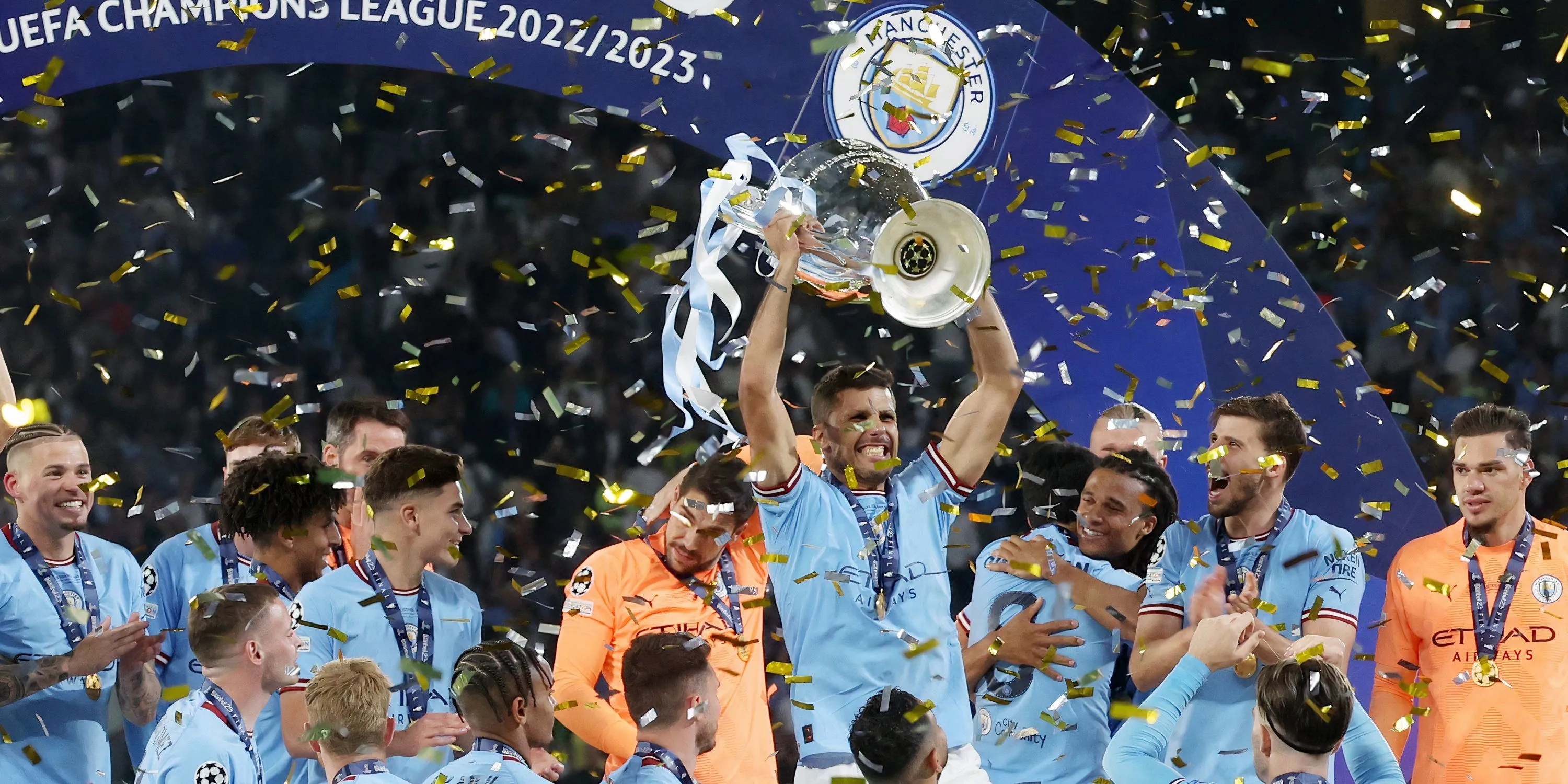 Manchester City ăn mừng chức vô địch Champions League lịch sử mùa giải 2022-23