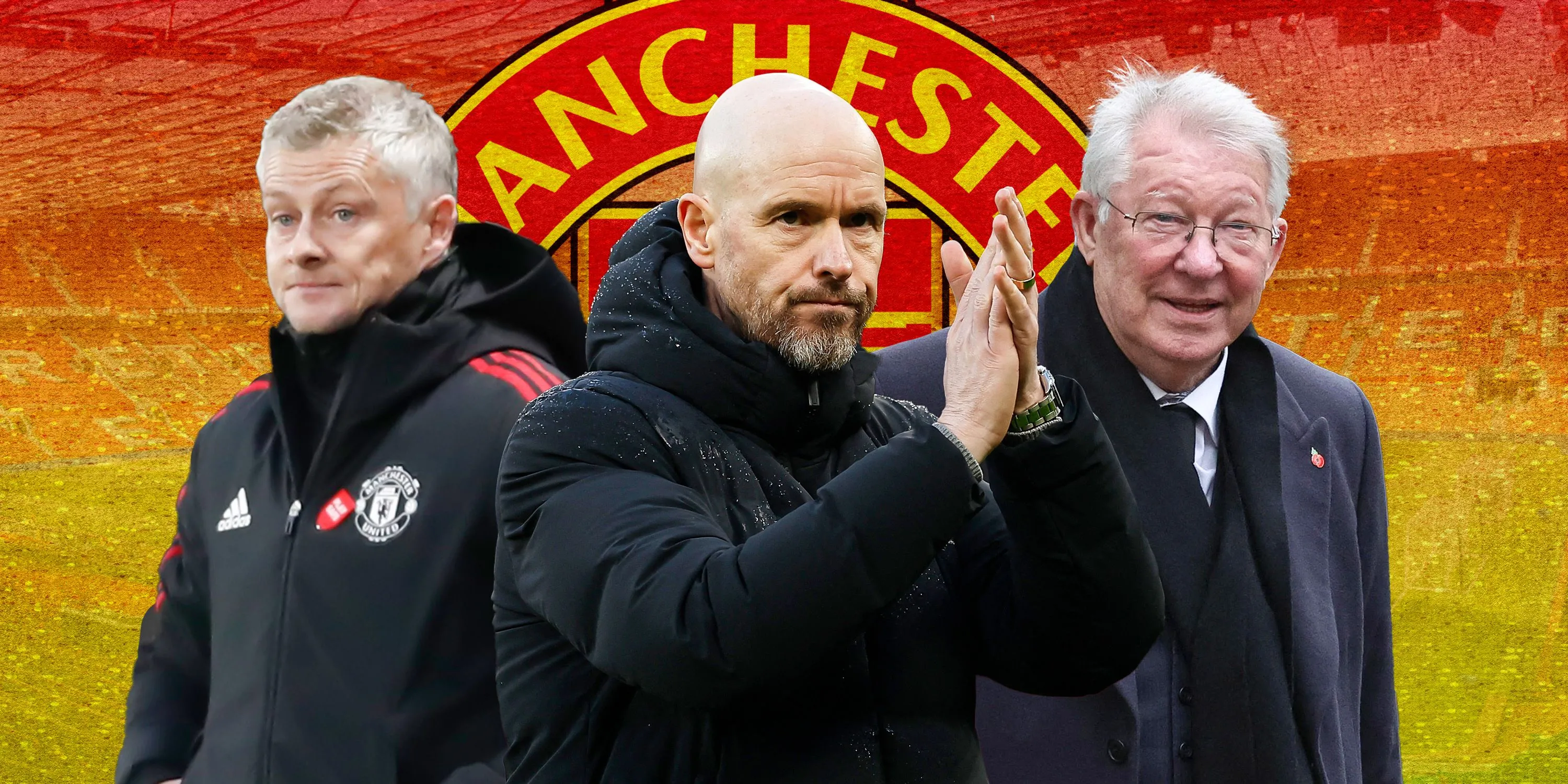 Hình ảnh các huấn luyện viên Manchester United sau kỷ nguyên Sir Alex Ferguson: Solskjaer, Ten Hag