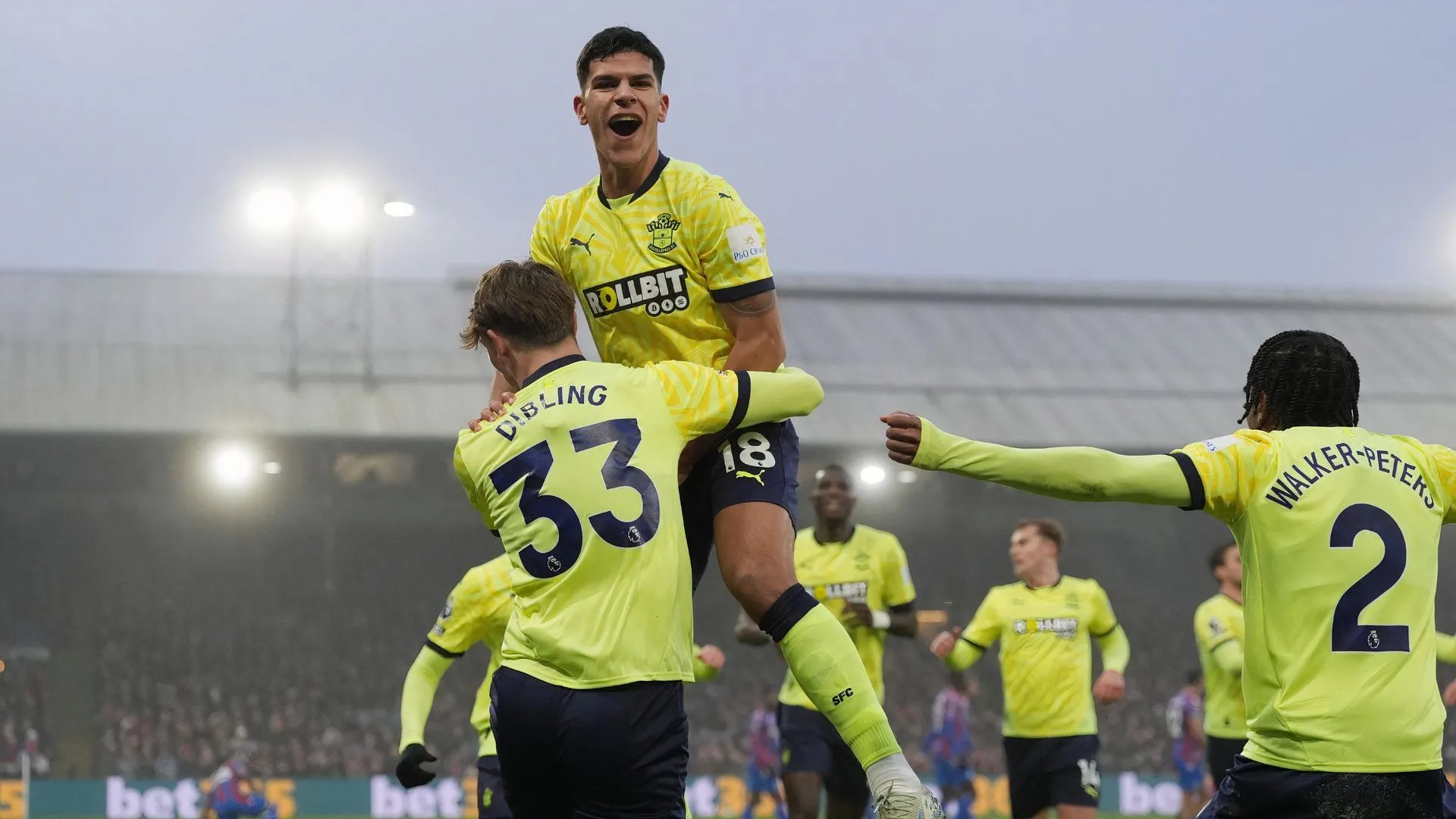 Hình ảnh đội bóng Southampton thi đấu trên sân cỏ