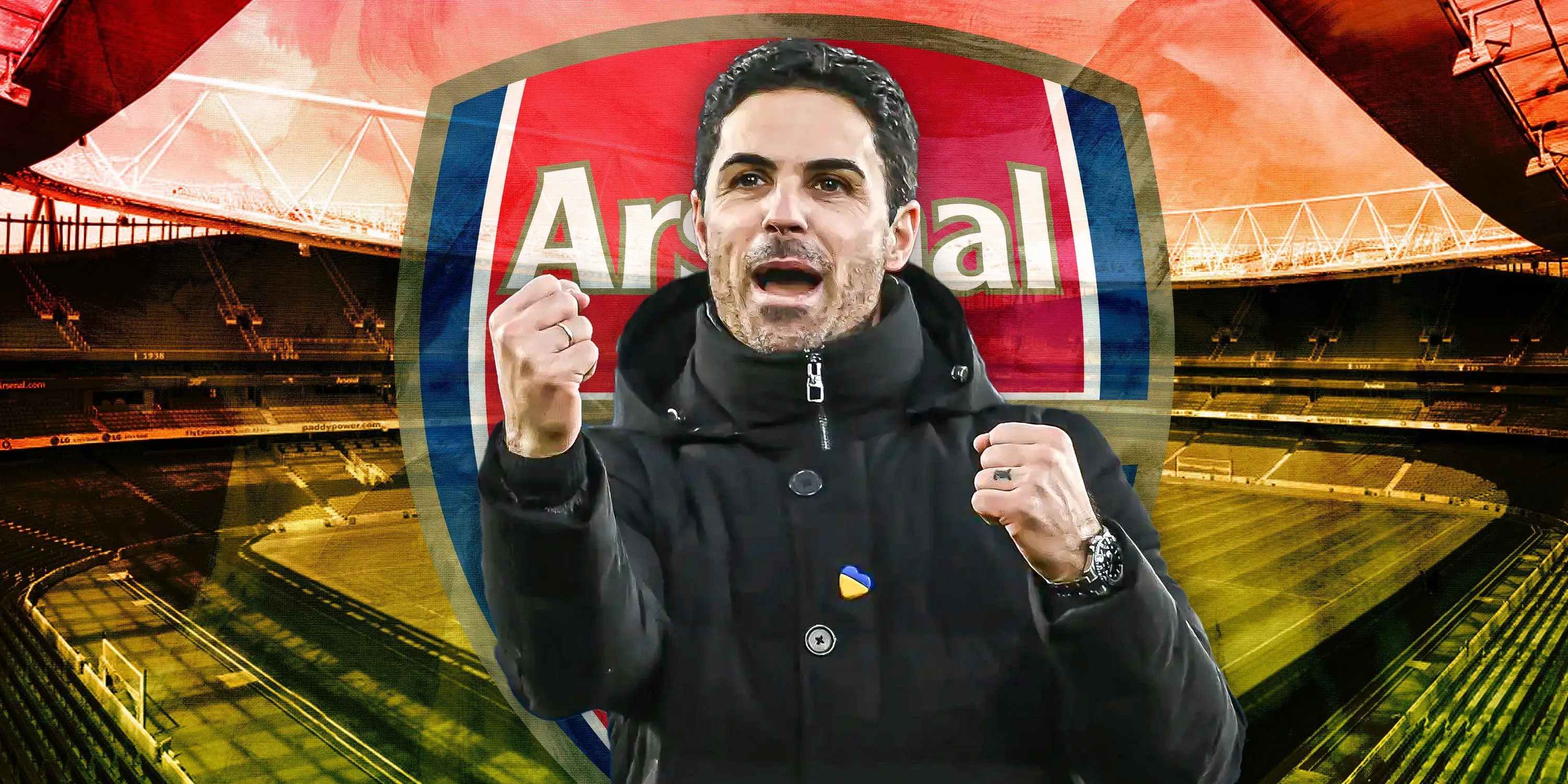 HLV Mikel Arteta của Arsenal trên khán đài, người đang định hình đội hình chinh phục Premier League