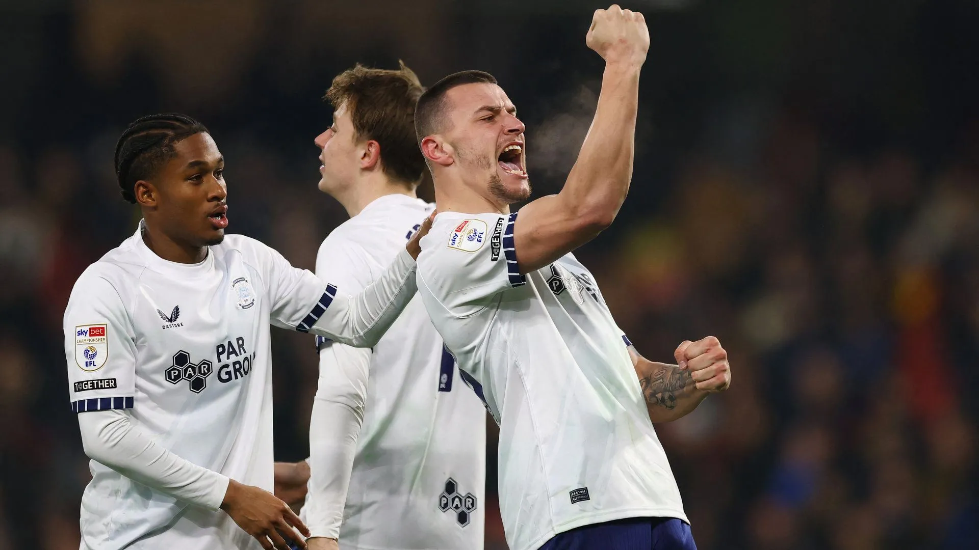 Cầu thủ Preston North End trong trận đấu quan trọng tại Championship