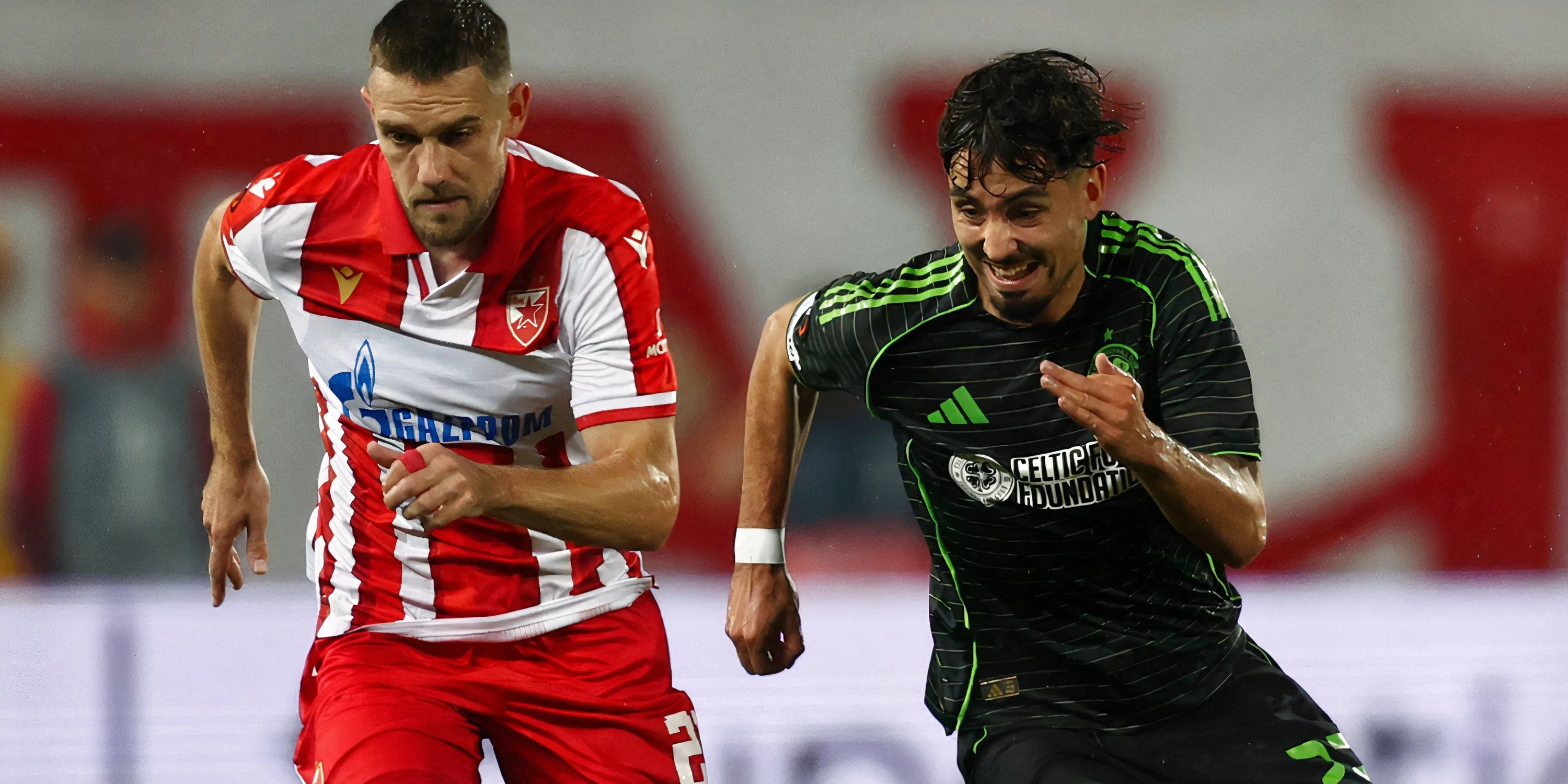 Sebastian Tounekti thi đấu cho Celtic, thể hiện kỹ năng dribbling và tốc độ ấn tượng trên sân cỏ